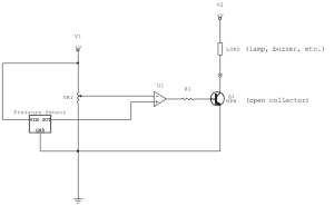 Basic circuit for variable pressure level switch/indicator